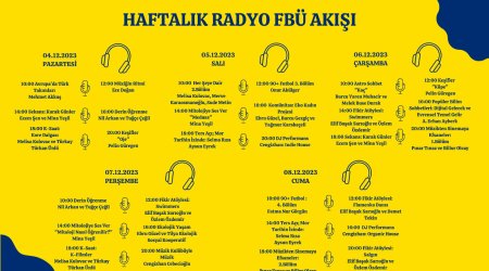 4-8 Aralık Radyo FBÜ Yayın Akışı